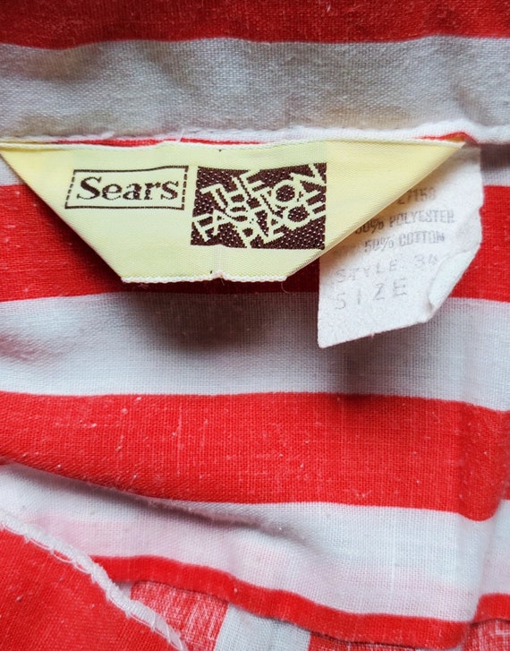 Vintage 70's-80's red and white striped shirt. - image 2