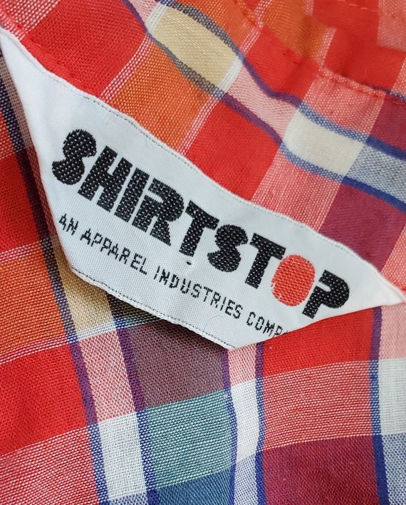 Vintage 80's super thin red plaid shirt - image 6