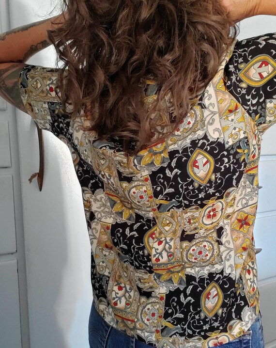 Vintage handmade abstract patchwork blouse. Desig… - image 5