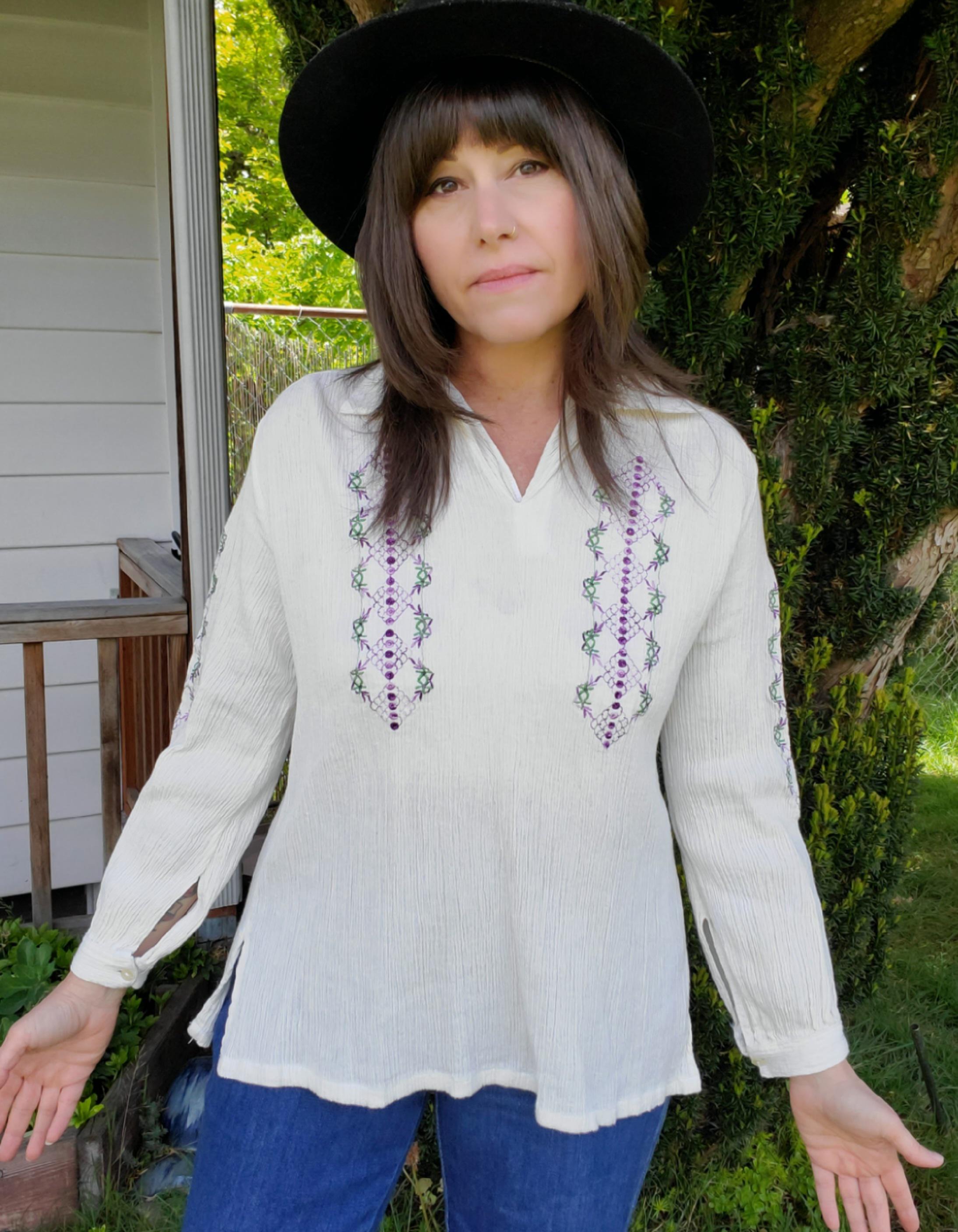 70s Dead stock gauze tunic