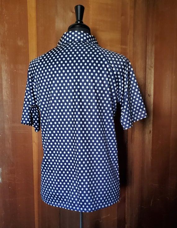 Groovy 70's poly polka dot polo - image 4