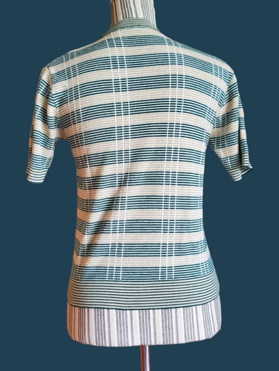 Vintage 60's striped short sleeve knit top - image 5