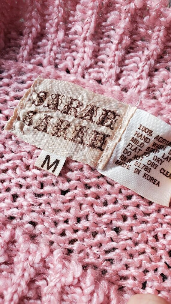 Vintage 70's-80's Cottage Core Pink Floral Sweater - image 7