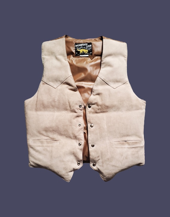 Vintage 70's suede puffer vest