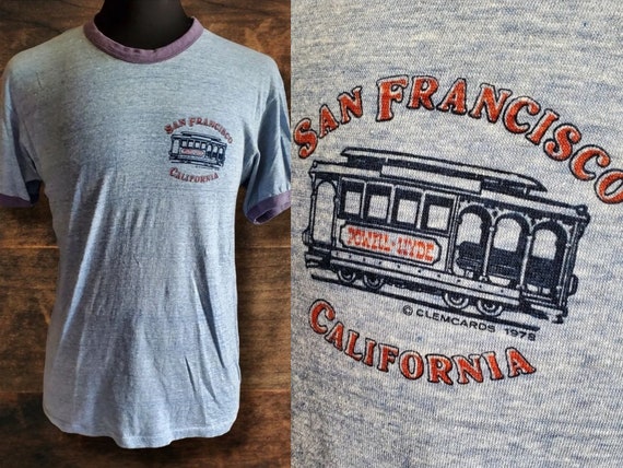 Vintage 70's San Francisco trolly ringer tee. Sou… - image 1