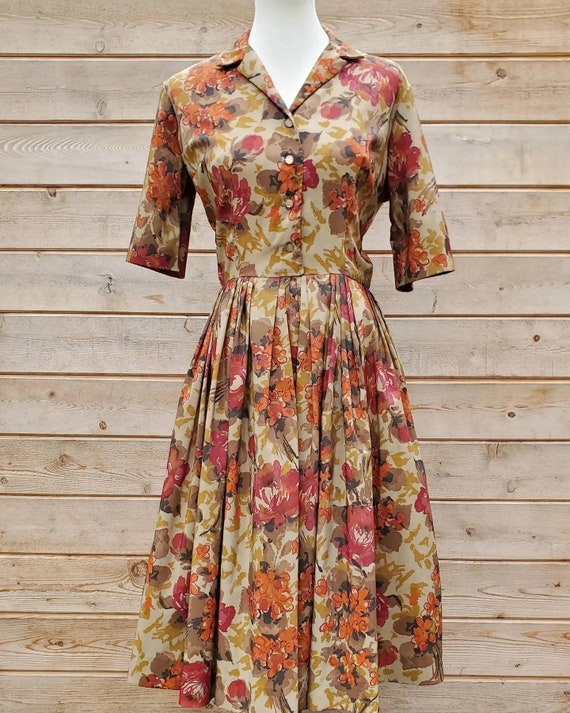 1950's designer floral dress by Dixie Deb!