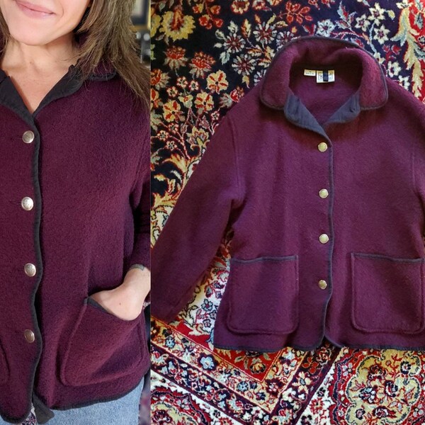 Cute 90's Woolrich Plum colored wool jacket!
