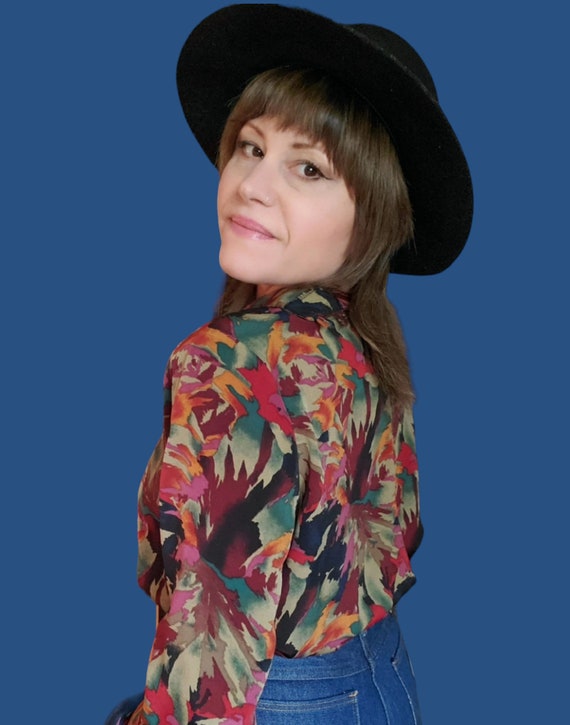 Vintage 80's colorful abstract blouse - image 5