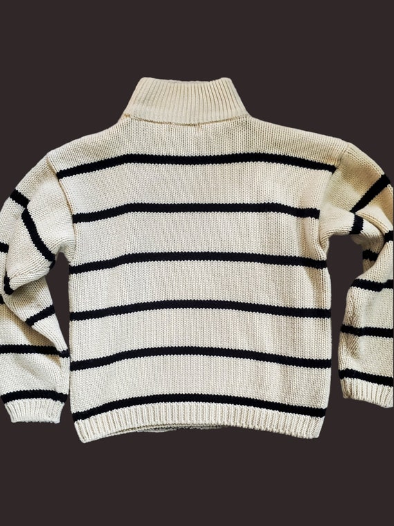 Vintage 80's textured stripes geometric boho swea… - image 7