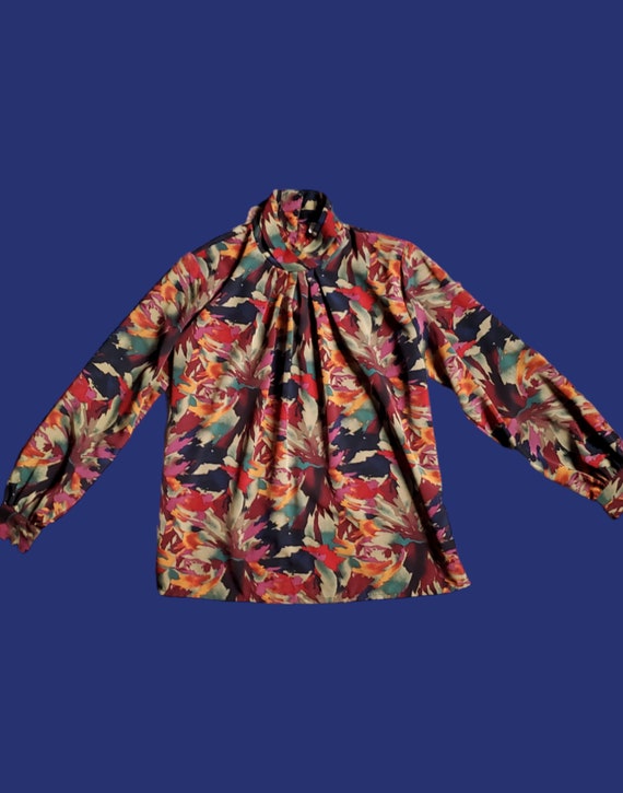 Vintage 80's colorful abstract blouse - image 8