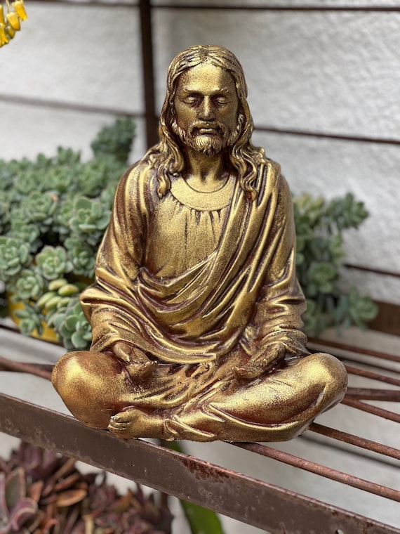 Rustic Boho Jesus CONCRETE Statue Meditating Yoga Pose Jesus -  Canada
