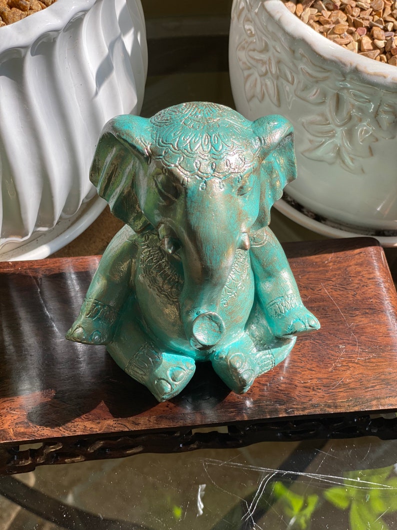 Zen Boho Meditating Elephant Statue Etsy