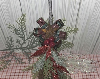 Christmas Cinnamon Broom, Farmhouse Holiday Decor, Rusty Star