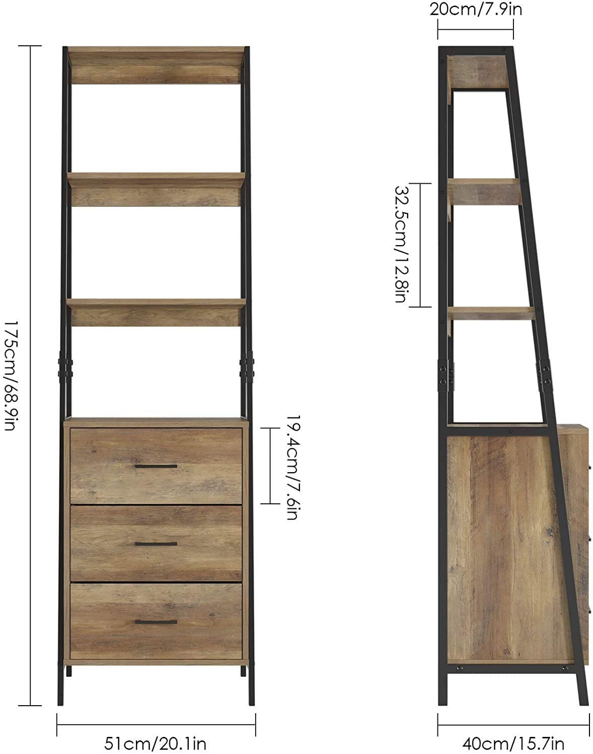 Gabinete de almacenamiento estante de escalera con cajones 3 | Etsy