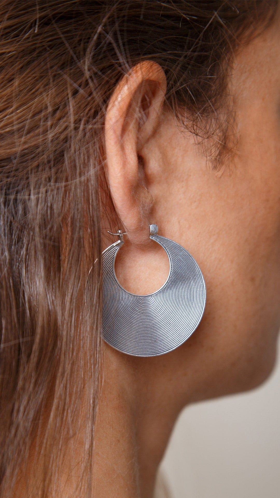 Flat Hoops III Silver Earrings Etsy