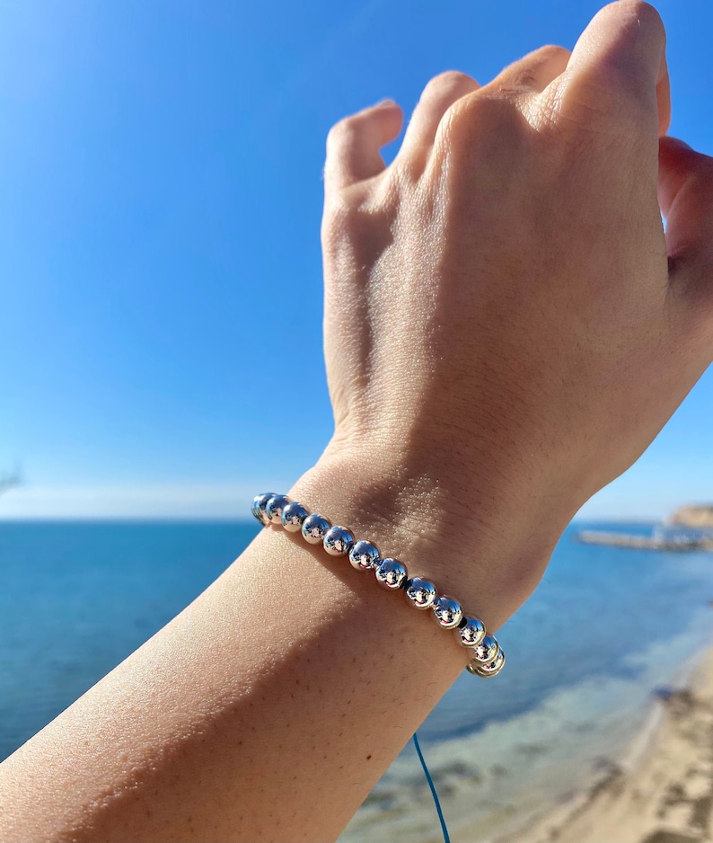 Greek Bracelet Bracelet Beads Birthday Gift Gift for her Gift Bracelet Silver Beaded Bracelet Silver Braceler