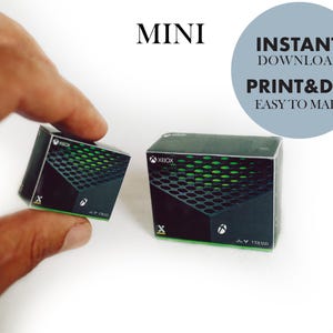 Miniature XBOX printable Template 1:6 dollhouse size