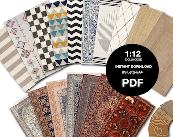 Dollhouse Miniature Carpet Flooring, 1:12 Printable DIY