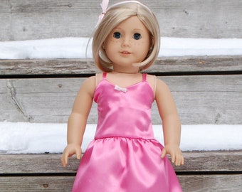 Pink Shiny Dress for 18 inch doll, American Girl Doll