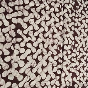 Brown White African Adire Tie Dye Batik Cotton Fabric by the Yard | Abstract Print | Clothing, Headwraps, Decor