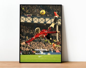 Alejandro Garnacho Nike Poster for bedroom - Football Poster, Manchester United poster gift for men gift for women