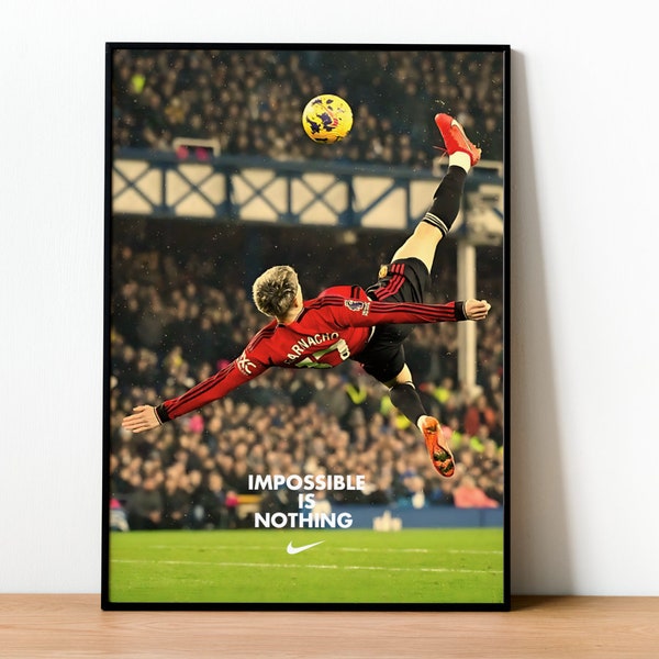 Alejandro Garnacho Nike Poster for bedroom - Football Poster, Manchester United poster gift for men gift for women