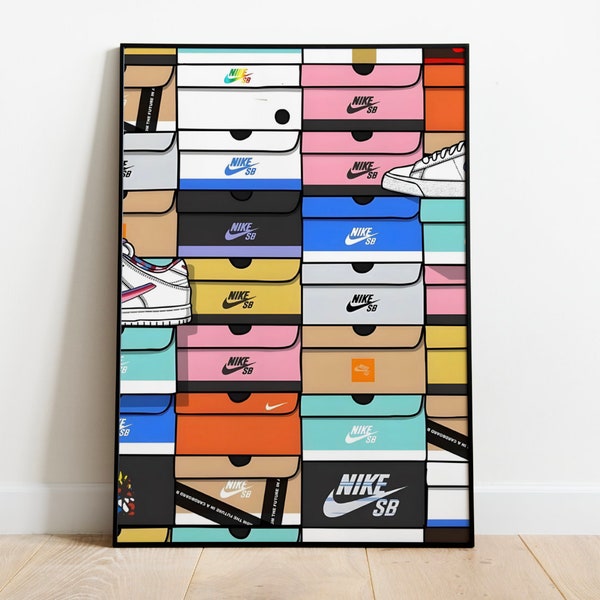 Nike Shoe Box Poster - Teen Poster, Sneaker Head poster, gift for men