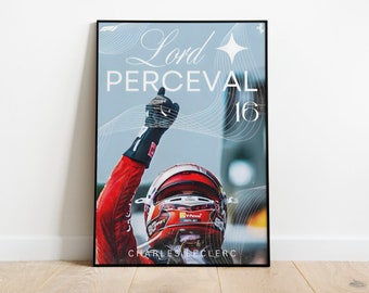 Charles Leclerc Ferrari Poster | Wall Decor | Gift For Ferrari Fan | Formula 1