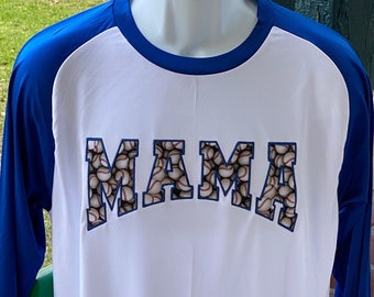 MAMA Baseball Shirt - Available in Red (Adult XL), Blue (Adult M), or Black (Adult LG)