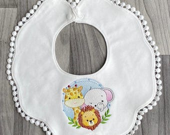Schattige kwijlslabbetjes - babygiraf, olifant en leeuw - PRIJS IS INCLUSIEF VERZENDING