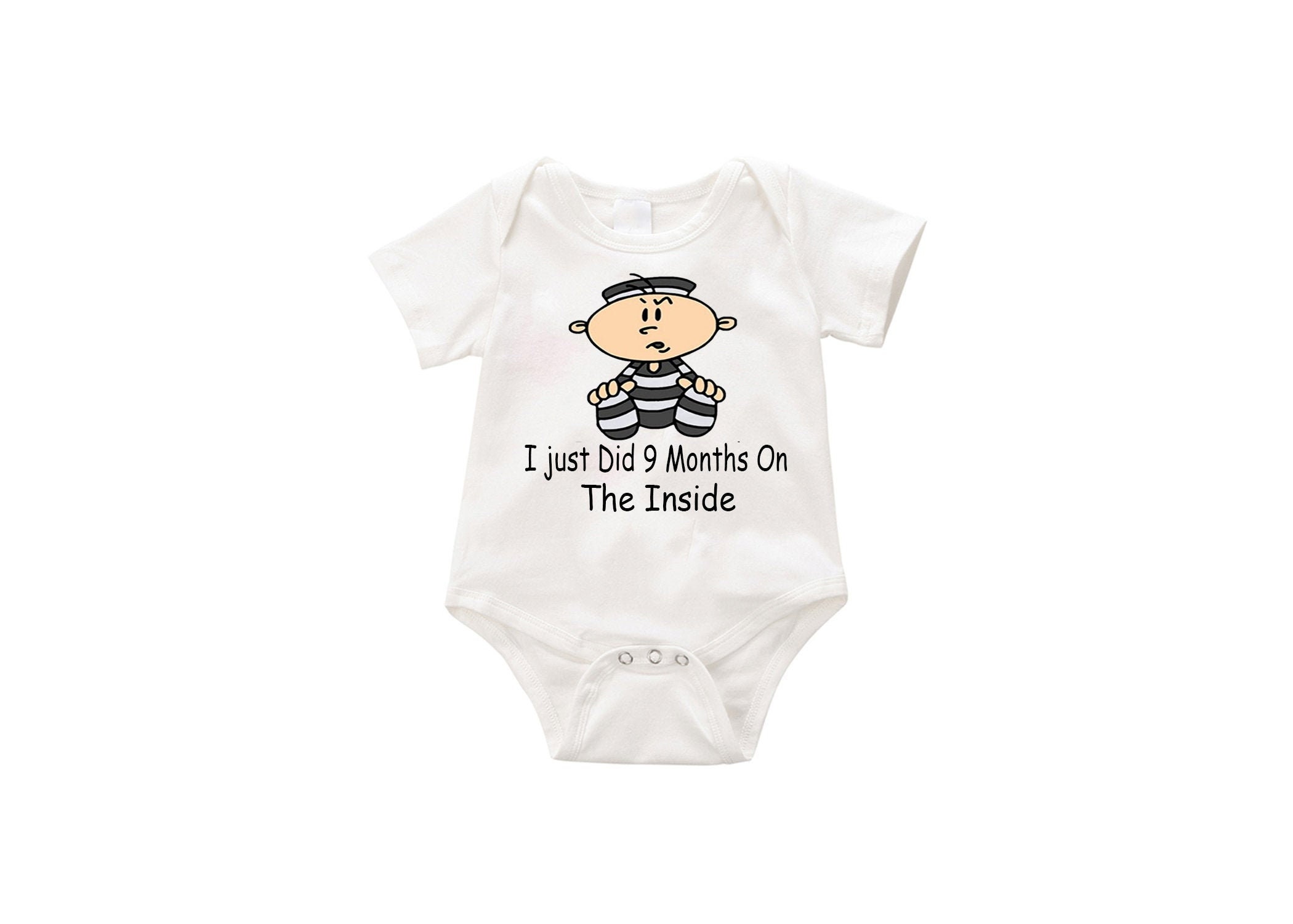 Funny Cute Baby Boy Girl Clothes Handmade Bodysuits by Aiden's Corner 9 Months On The Inside