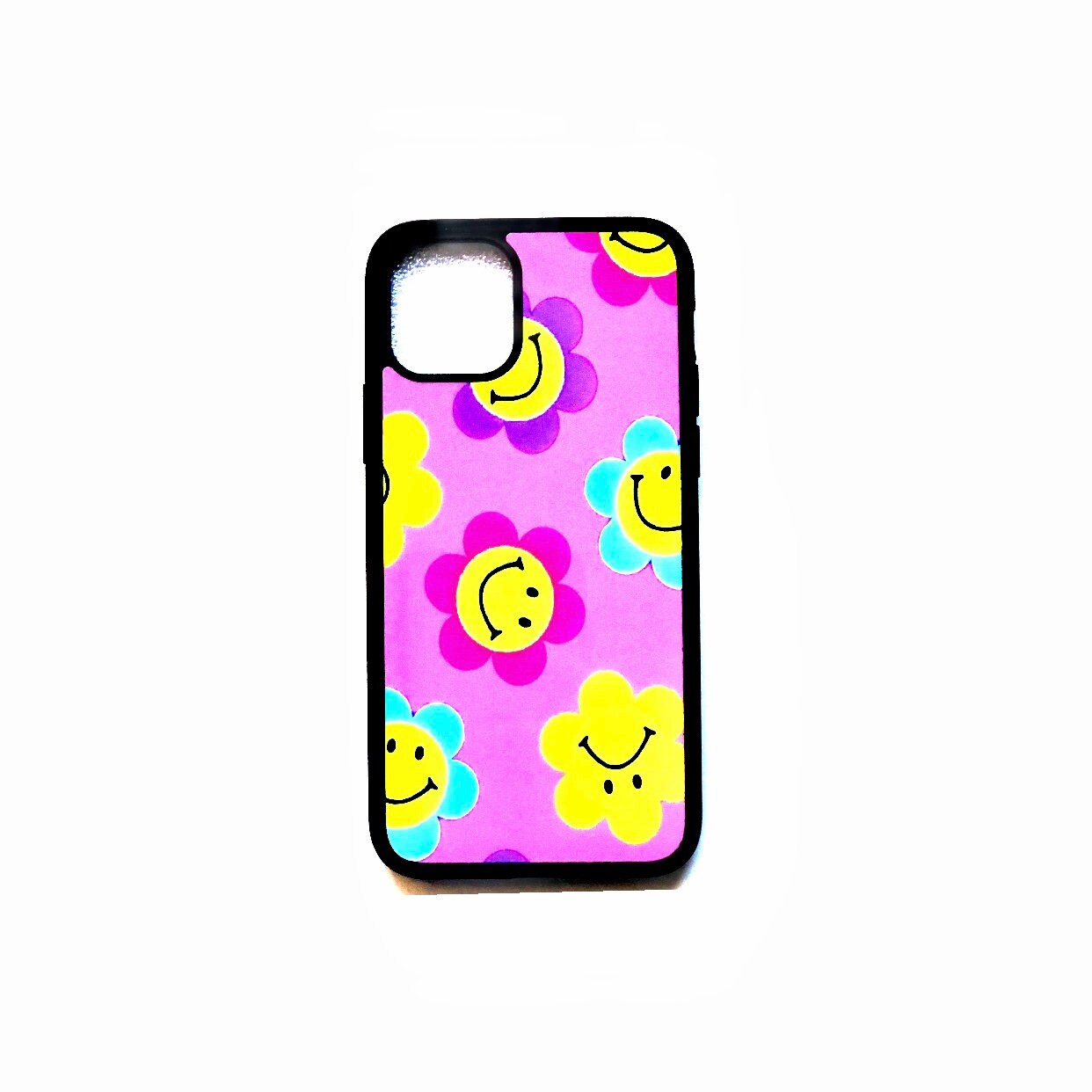 Pink Smiley Face Flowers Phone Case Etsy