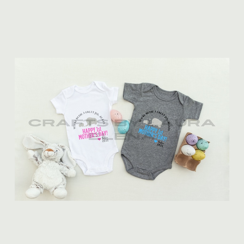 Mother/'s Day 1st Mother/'s Day Gift Personalized First Mother/'s Day Gift First Mother/'s Day bodysuit Elephant bodysuit
