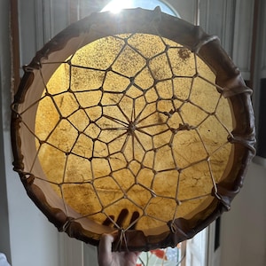 Dreamcatcher Buffalo Skin / Handmade Frame Drum 16&quot; / Medicine Shamanic Hand Drum / Large Shaman Drum / MADE TO ORDER