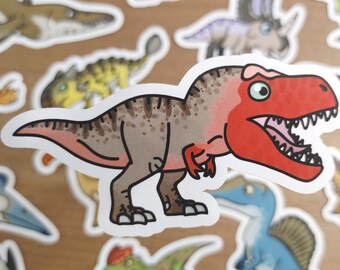 Tyrannosaurus Vinyl Sticker - Hand-Drawn Dino Art - Prehistoric Prints AZ