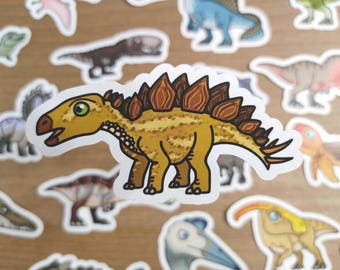 Stegosaurus Vinyl Sticker - Hand-Drawn Dino Art - Prehistoric Prints AZ