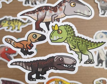 Carnivore Sticker Pack - Hand-Drawn Dino Art - Prehistoric Prints AZ