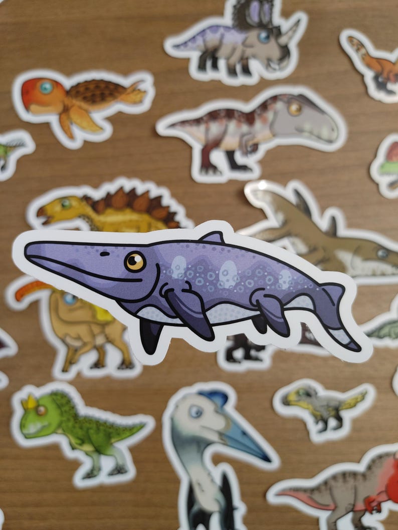 Aquatic Sticker Pack - Hand-drawn Dino Art - Prehistoric Prints AZ - Etsy