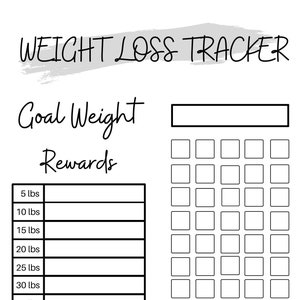 Weight Loss, Weight Loss Chart, Motivational Chart, Rewards Chart, Weight Progress, 50 Lb Weight Loss Tracker, New Year&#39;s Resolution