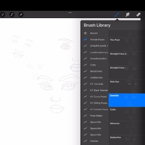 Female face stamps for procreate