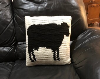 Cow Silhouette Crochet Pattern | Tapestry, Easy Beginner (PDF)