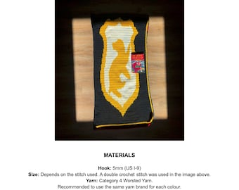 Grid Pattern | Hufflepuff House Crest Crochet Pattern