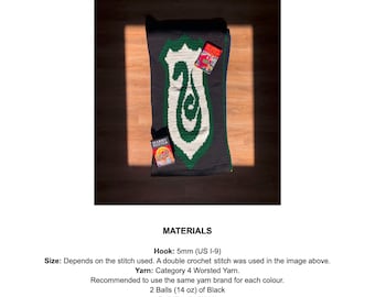 Grid Pattern | Slytherin House Crest Crochet Pattern