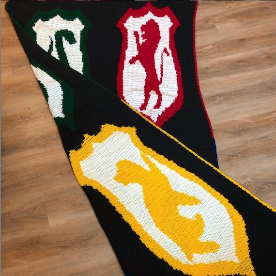 Grid Pattern | HP House Crests Blanket Crochet Pattern - Etsy