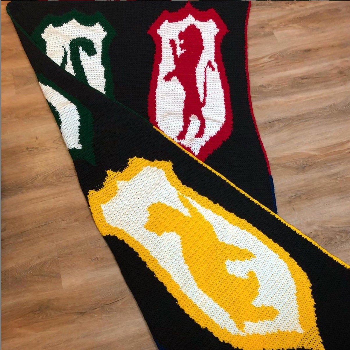 Grid Pattern | HP House Crests Blanket Crochet Pattern - Etsy