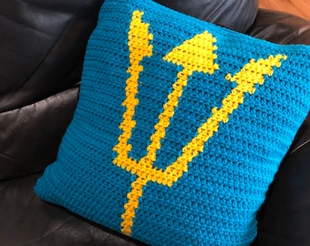 Trident Tapestry Crochet Pattern | Beginner-Friendly Grid Pattern