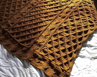 Pattern | Cabled Diamond Afghan Crochet Pattern