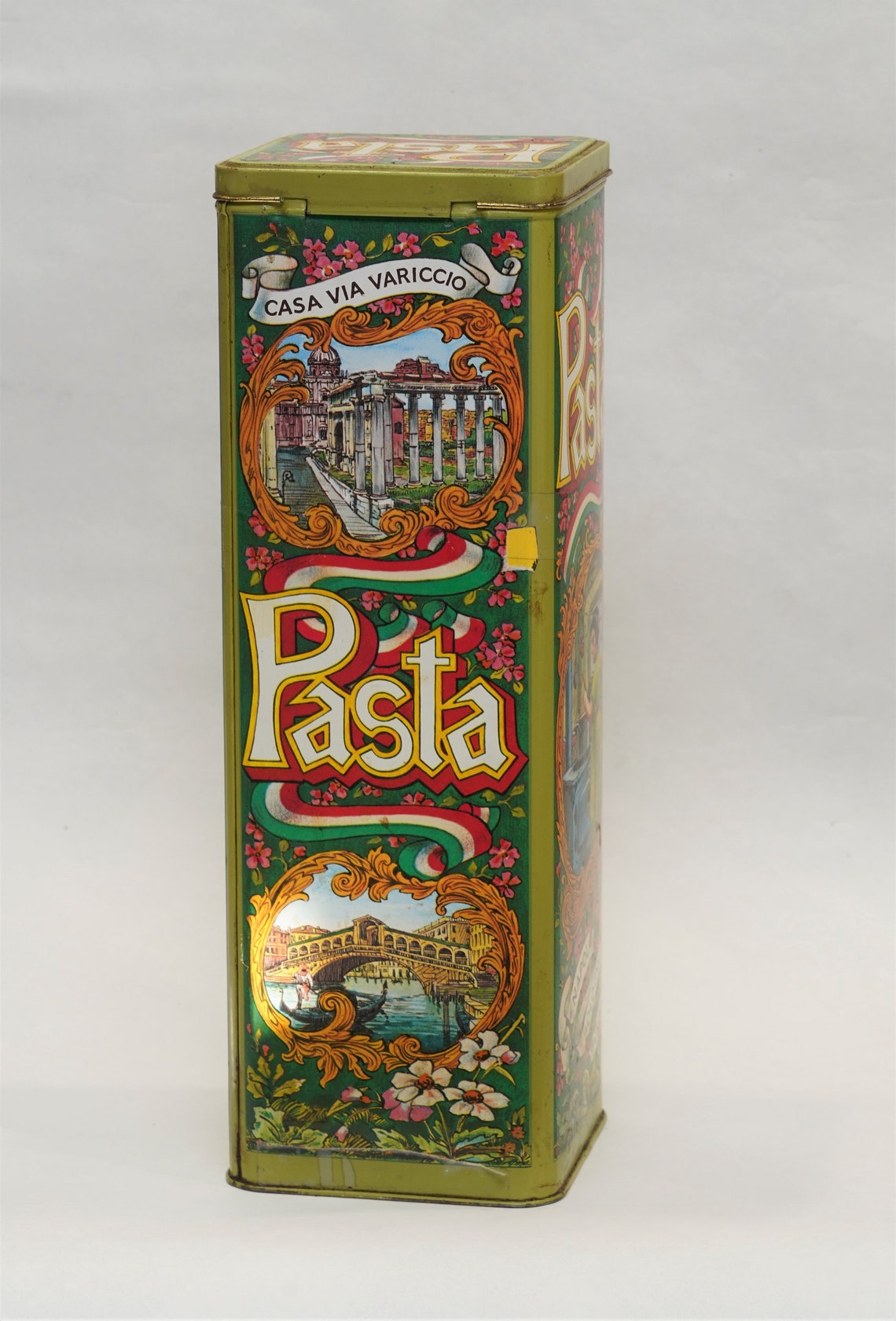 Colorful Pasta Tin nice condition Etsy