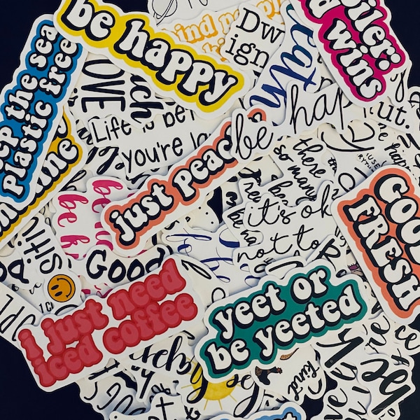 50 pcs “Motivational Quotes" Sticker Pack | Laptop Stickers | Inspiration | Sticker pack | Happy | Scrapbook | TikTok | Planner | Positivity