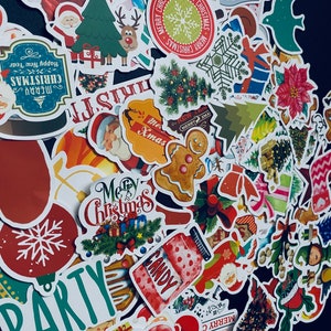 50 pcs Christmas Sticker Pack Scrapbook Christmas Stickers Santa Claus Planner Kids Craft Holiday Presents Card Stickers image 3